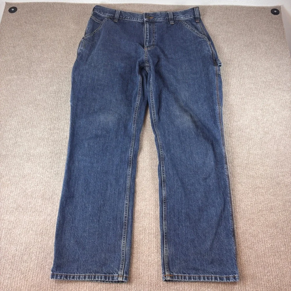 Carhartt Loose Fit Carpenter Jeans Blue Denim BD4941-M Mens 36x32 - Picture 2 of 10